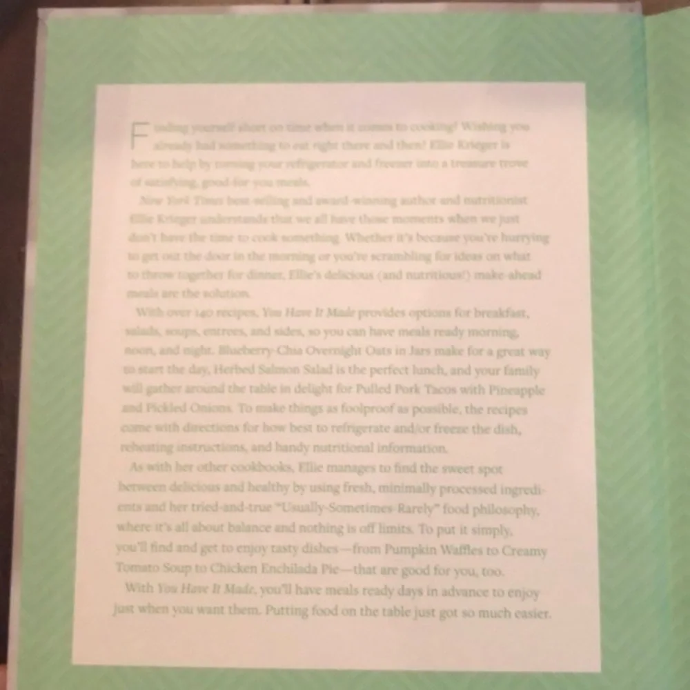 You have it made cookbook Ellie Krieger